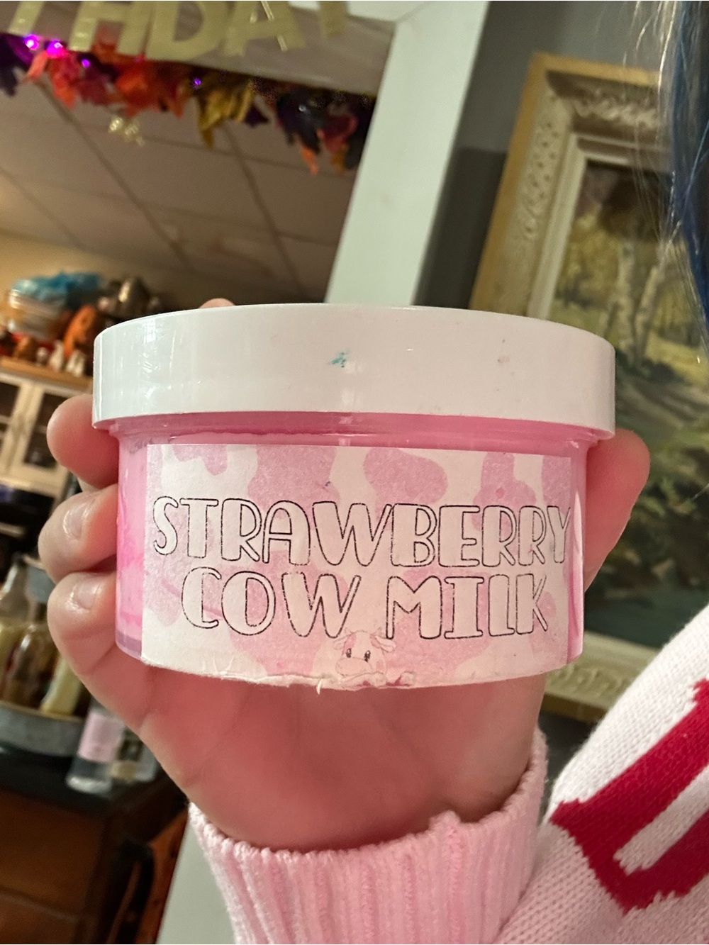 Strawberry Cow Milk slime